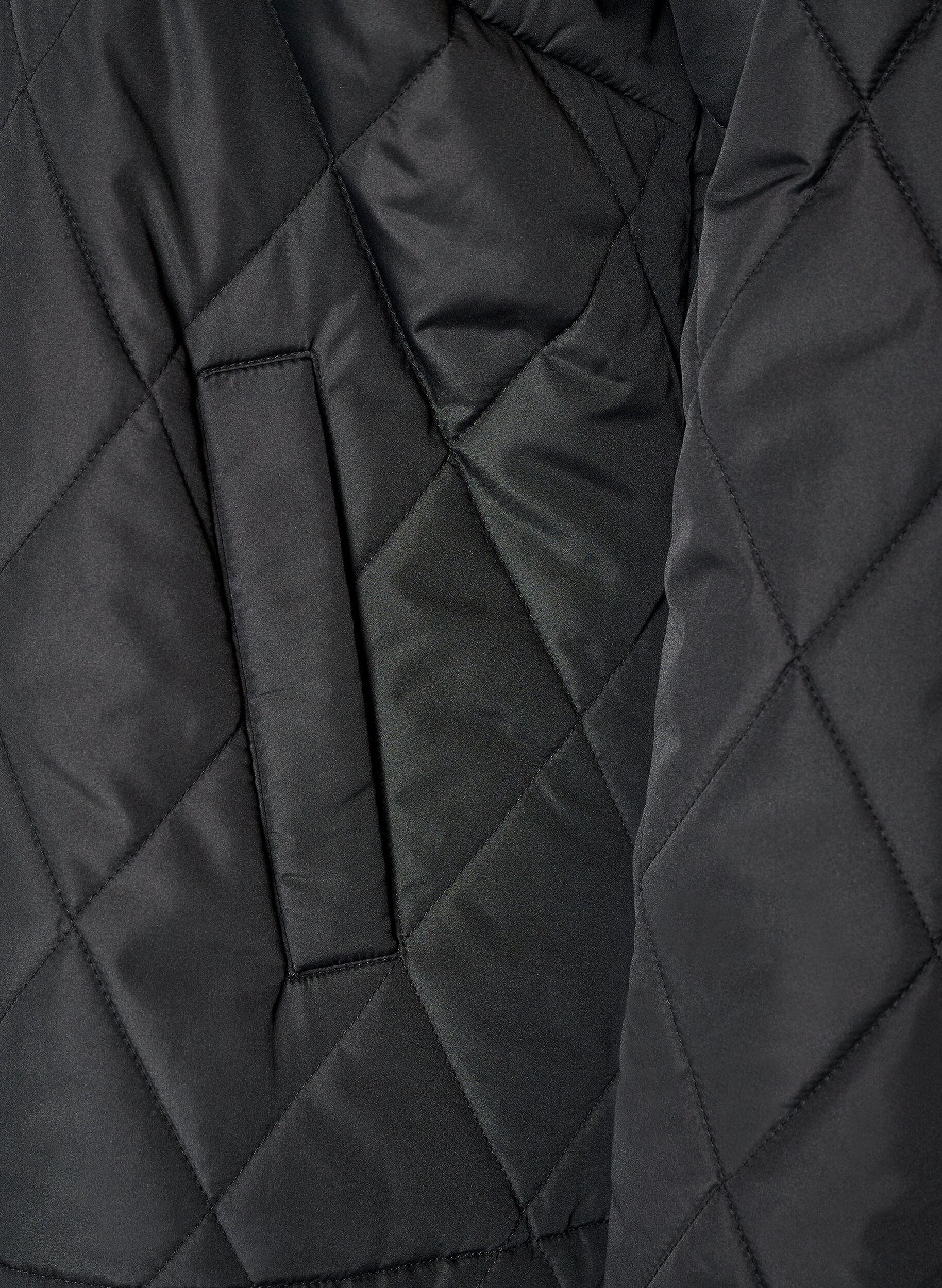 ZizziLicht gewatteerd jack met diamant-quilt, Zwart, Packshot image number 3