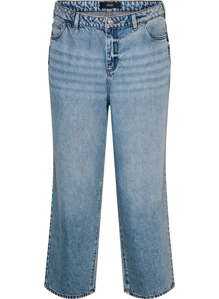 Kiana straight-fit jeans met hoge taille, Blauw, Packshot image number 0