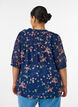 Blouse met bloemenprint en V-hals, Blauw, Model image number 2