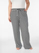 Gestreepte pyjamabroek met een high waist en wijde pijpen, Zwart, Model image number 2