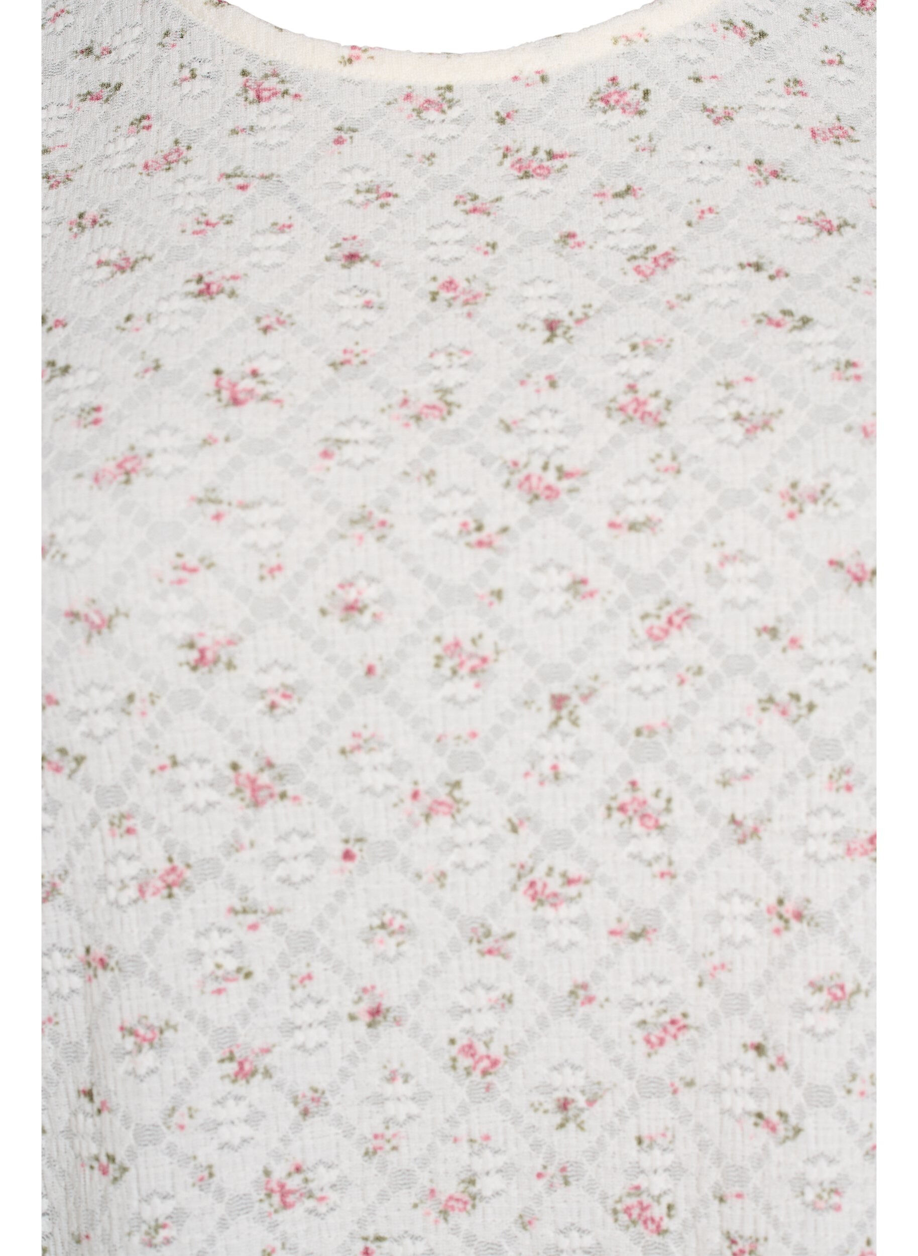 ZizziJersey blouse met korte mouwen en bloemenprint, Wit, Packshot image number 2