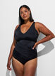 Badpak met gedrapeerd kruisdetaillering, Zwart, Model image number 0