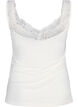 Top van viscose met kanten rand, Vanille, Packshot image number 1