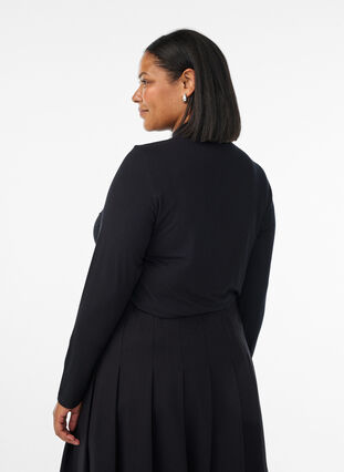 ZizziBlouse met lange mouwen en hoge hals, Black, Model image number 1