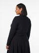 Blouse met lange mouwen en hoge hals, Zwart, Model image number 2