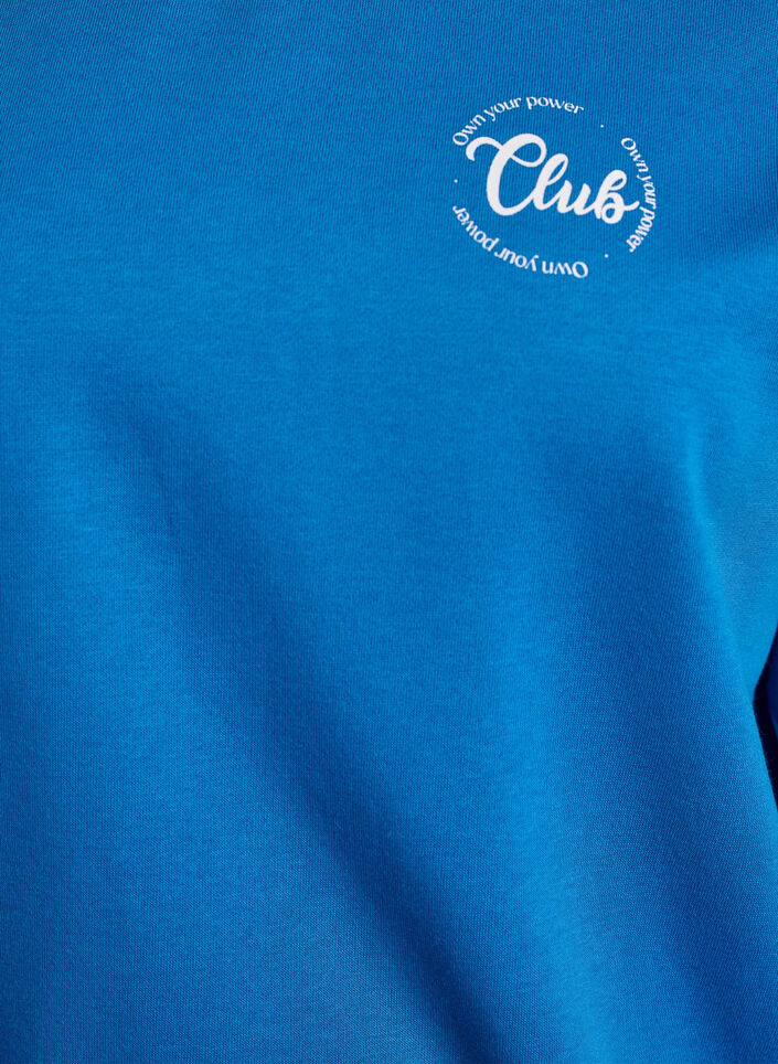Sweatshirt met tekst print, Blauw, Packshot image number 2