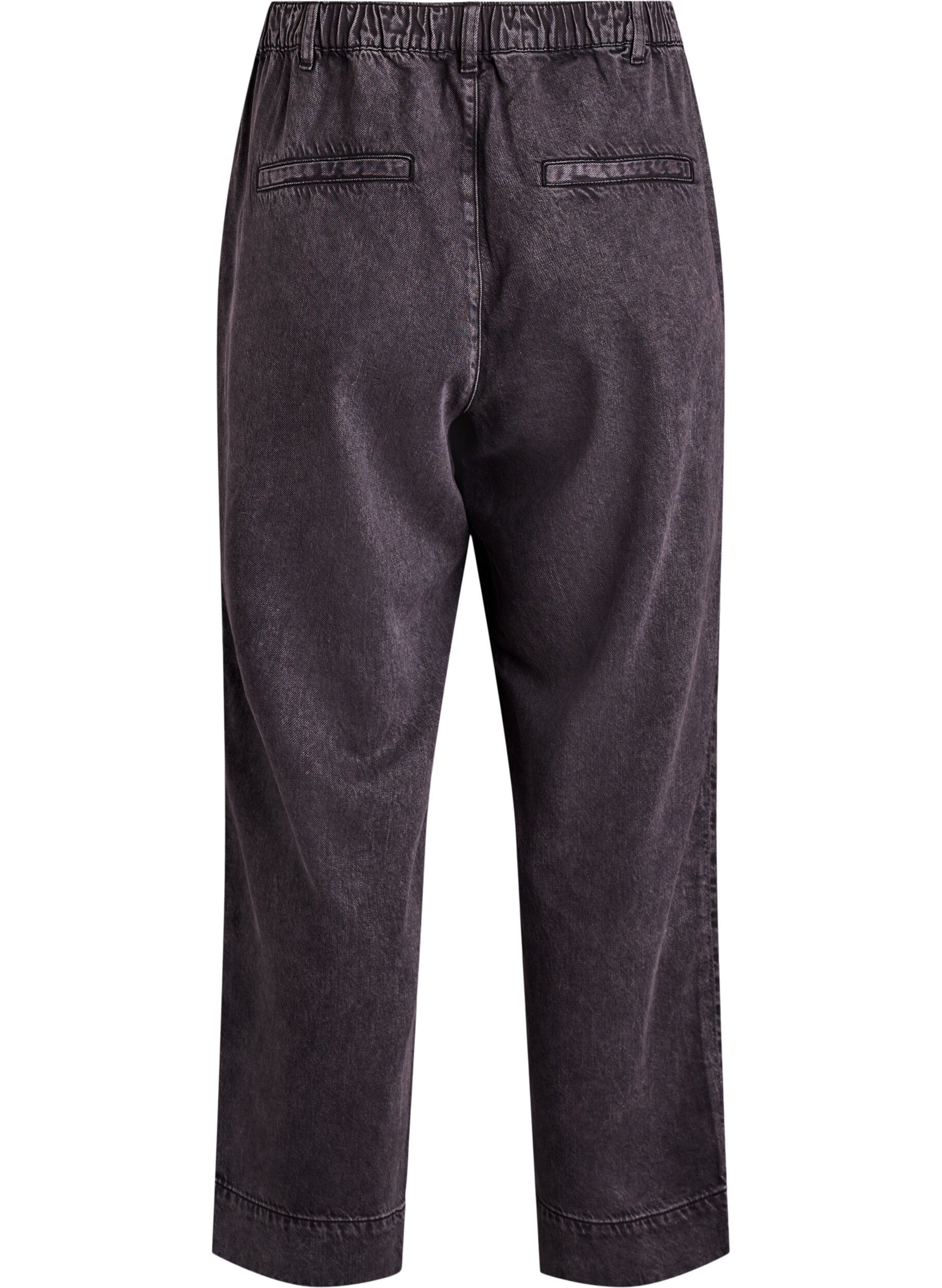 ZizziBrede jeans met een elastische tailleband, Grijs, Packshot image number 1