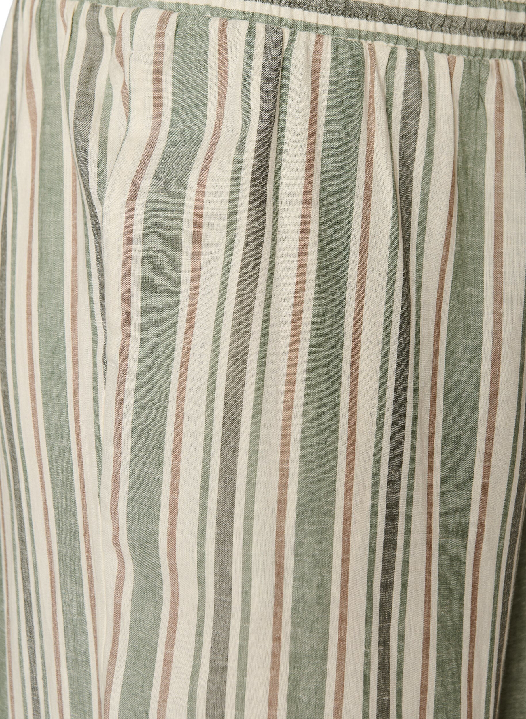 ZizziWijde linnen en viscose broek, Vanille, Packshot image number 2