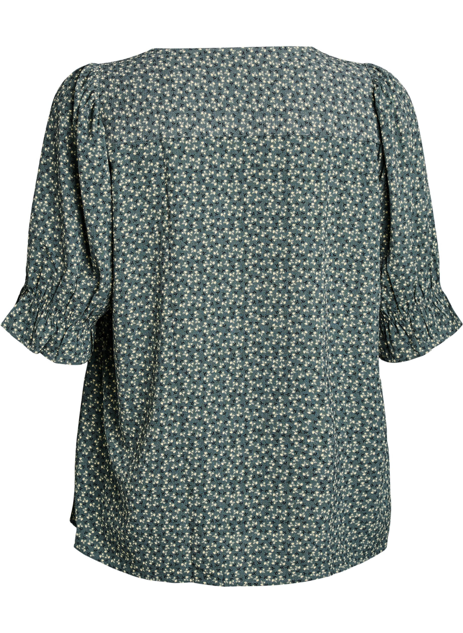 ZizziShirtblouse met 1/2 mouwen, Groen, Packshot image number 1