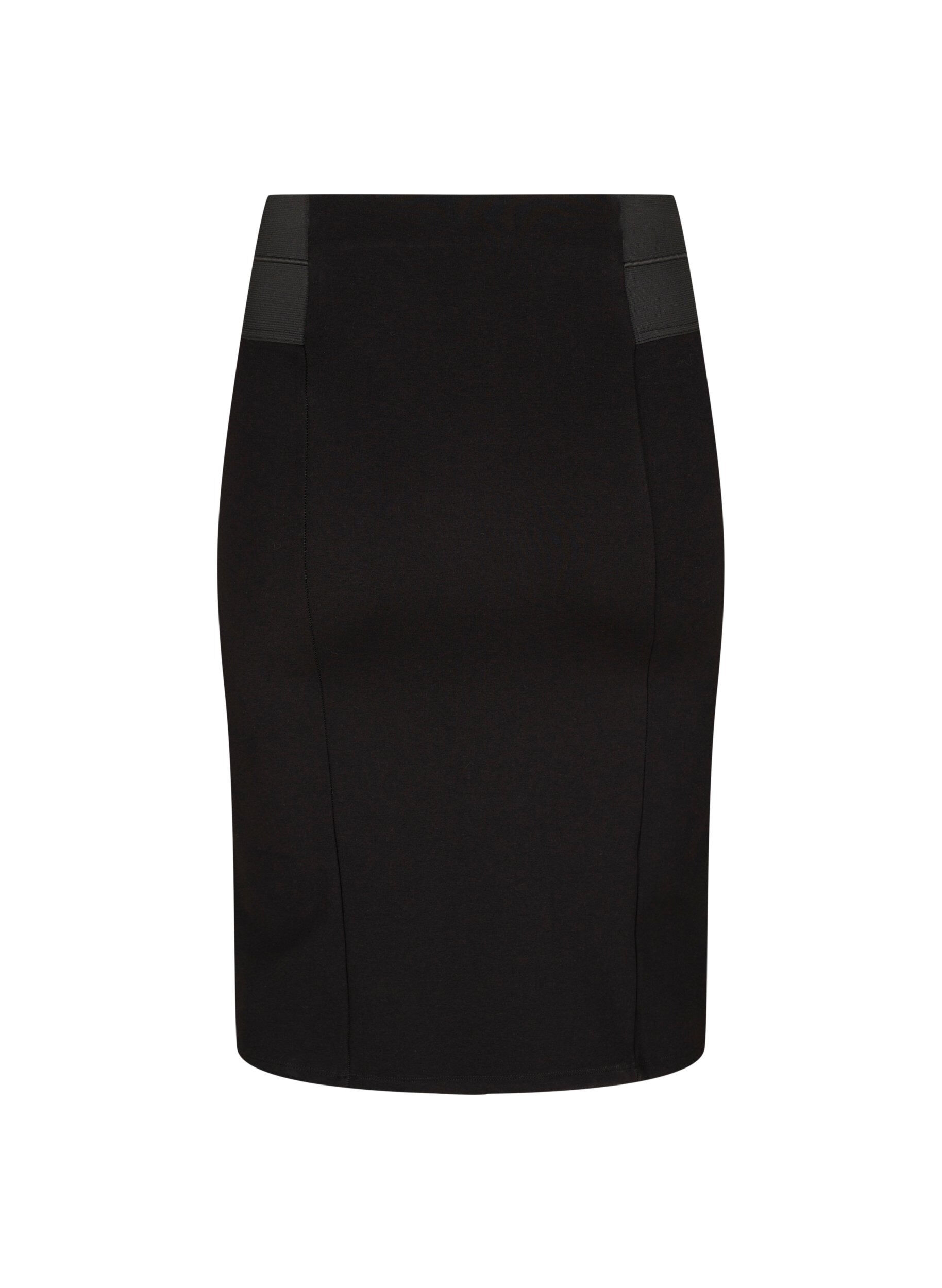 ZizziNauwsluitende rok met elastiek in de taille, Zwart, Packshot image number 1
