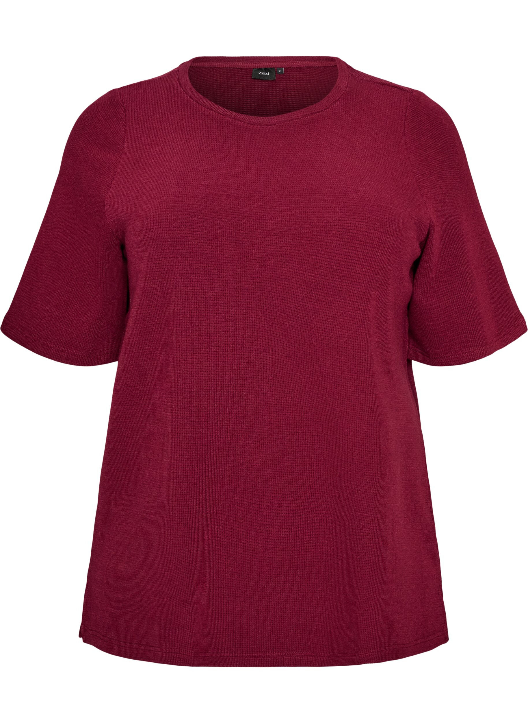 Blouse met een textuur met ellebooglengte mouwen