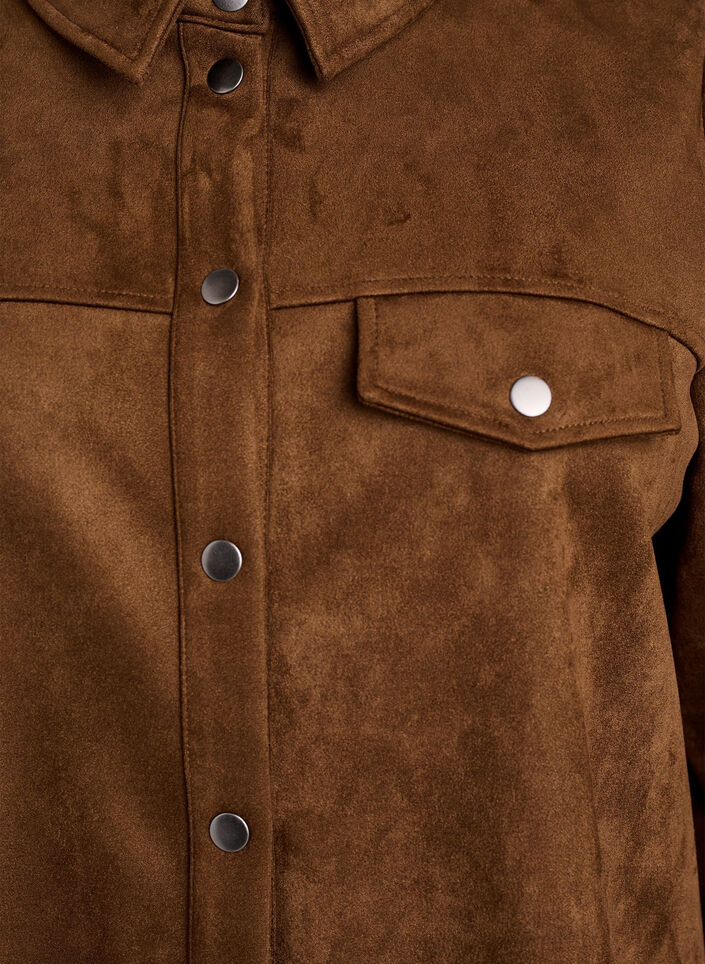 Imitatie suède overhemd, Brown Fake Suede , Packshot