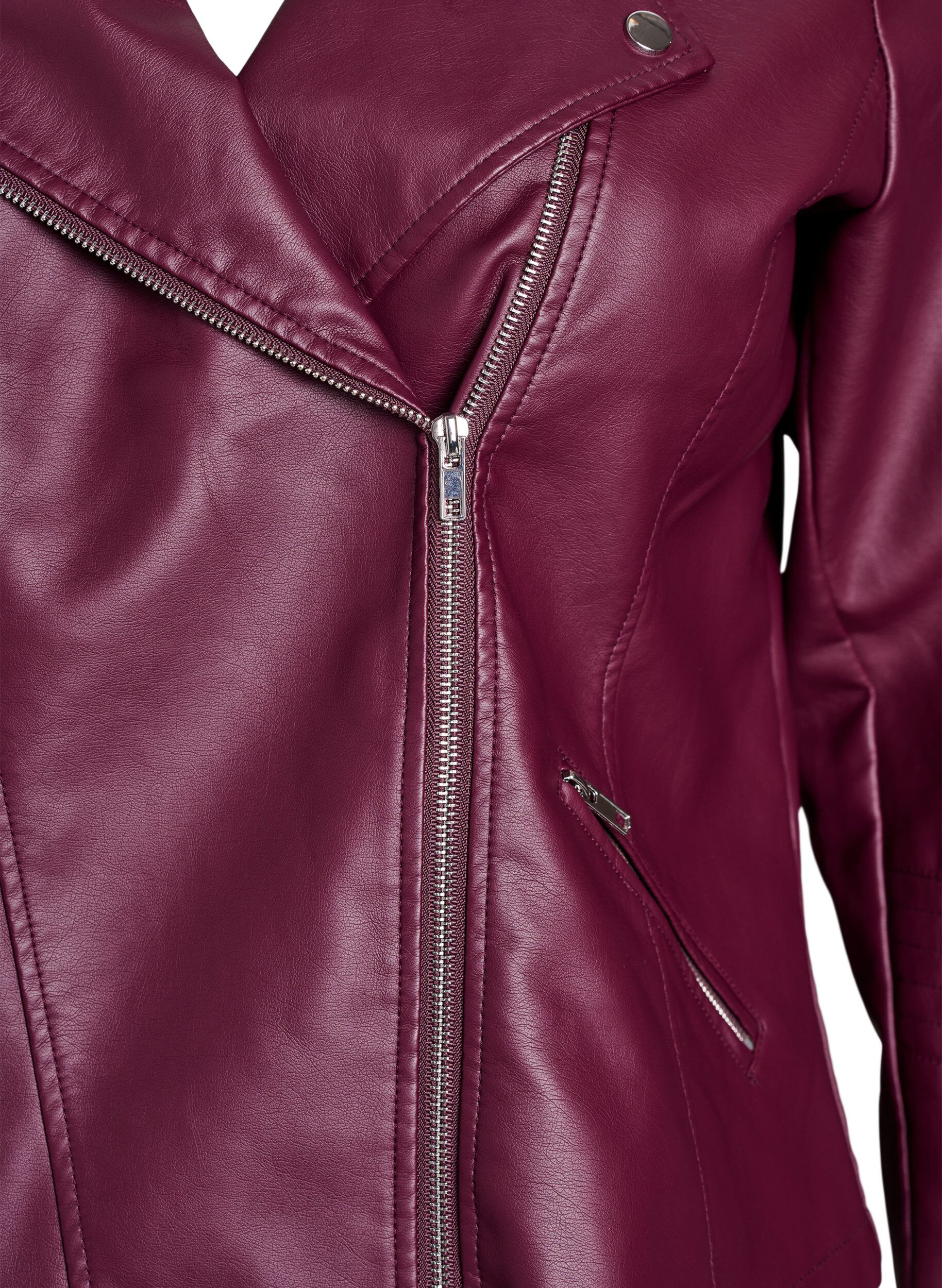 ZizziImitatieleer bikerjack, Donker Bordeaux, Packshot image number 2