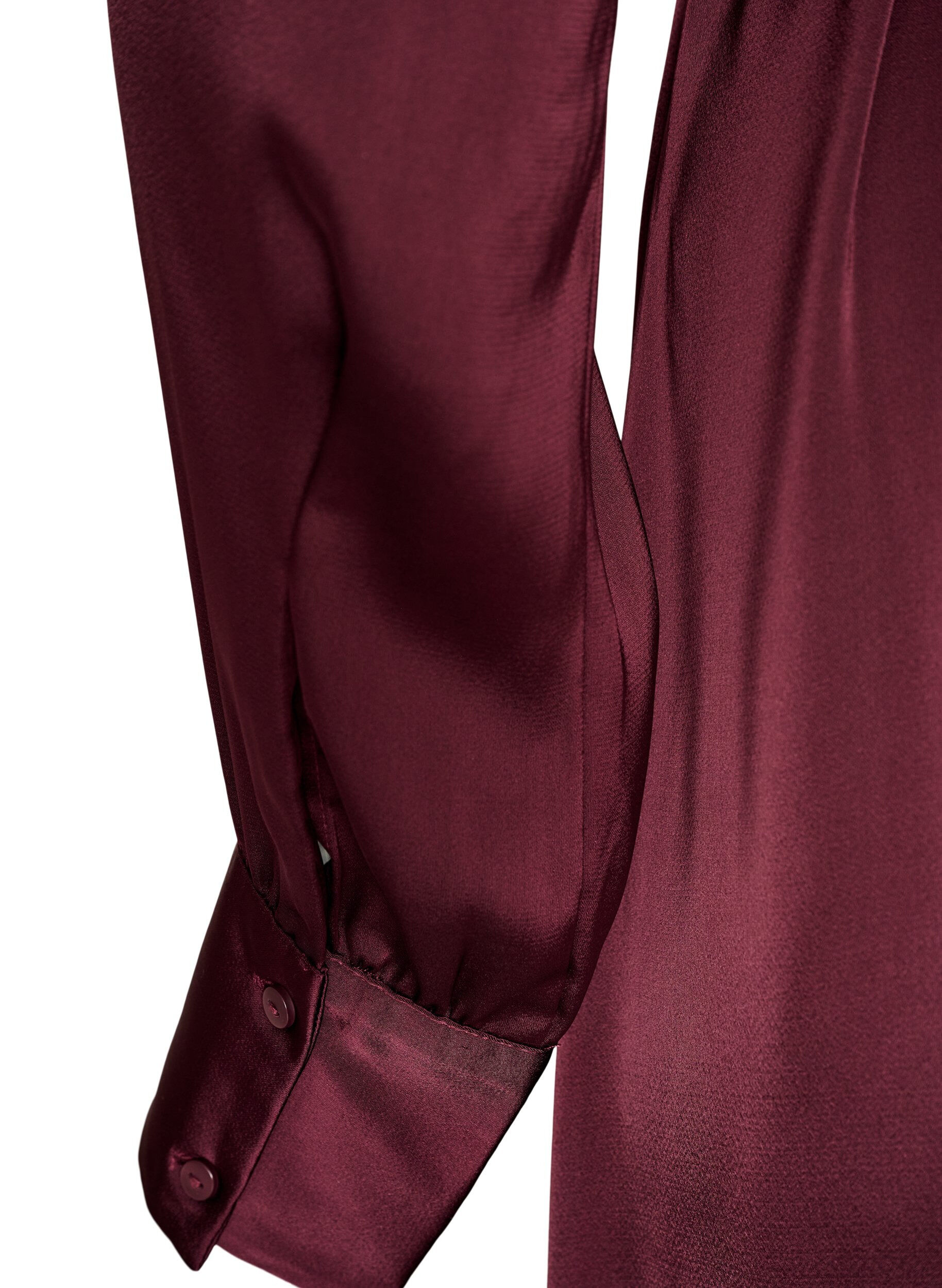 ZizziRobe chemise en satin avec une ceinture &agrave; nouer, Bordeaux, Packshot image number 3