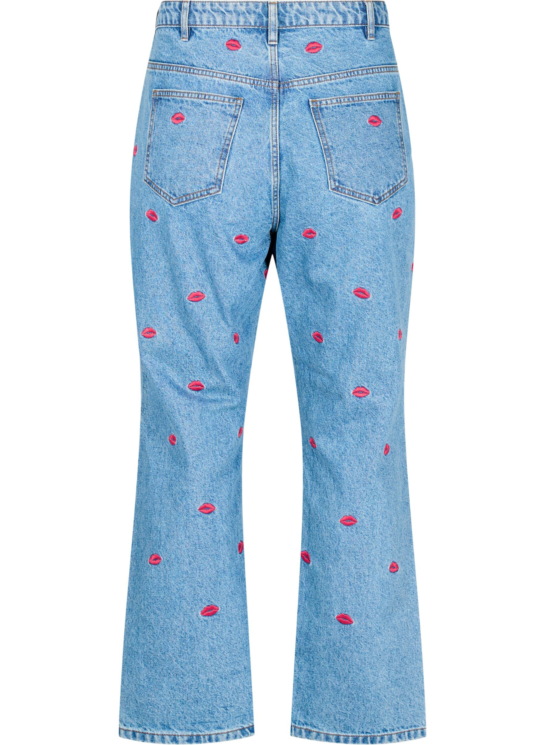 ZizziHoge taille Gemma jeans met lippen, Blauw, Packshot image number 1