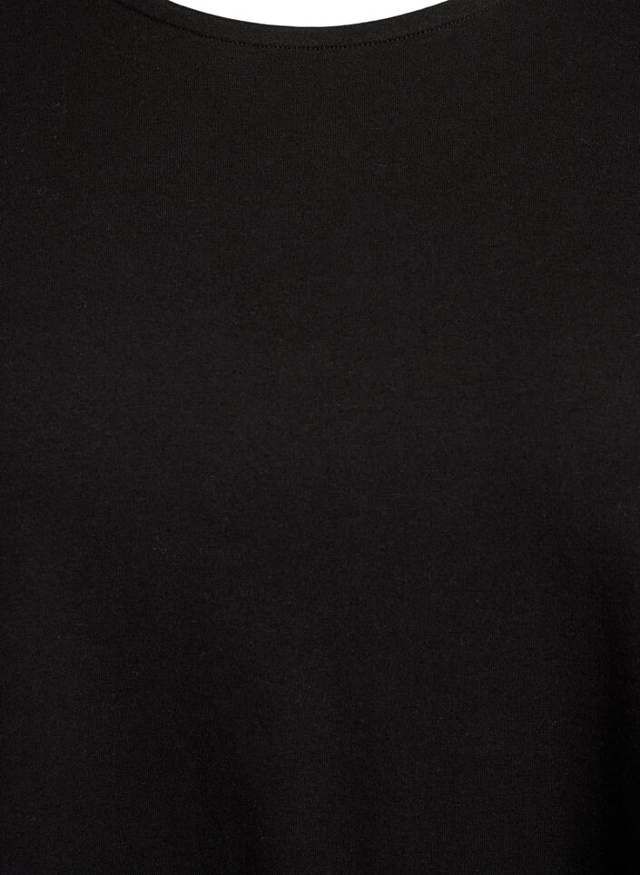 Jurk met lange mouwen, ronde hals en zebraprint, Black, Packshot image number 2