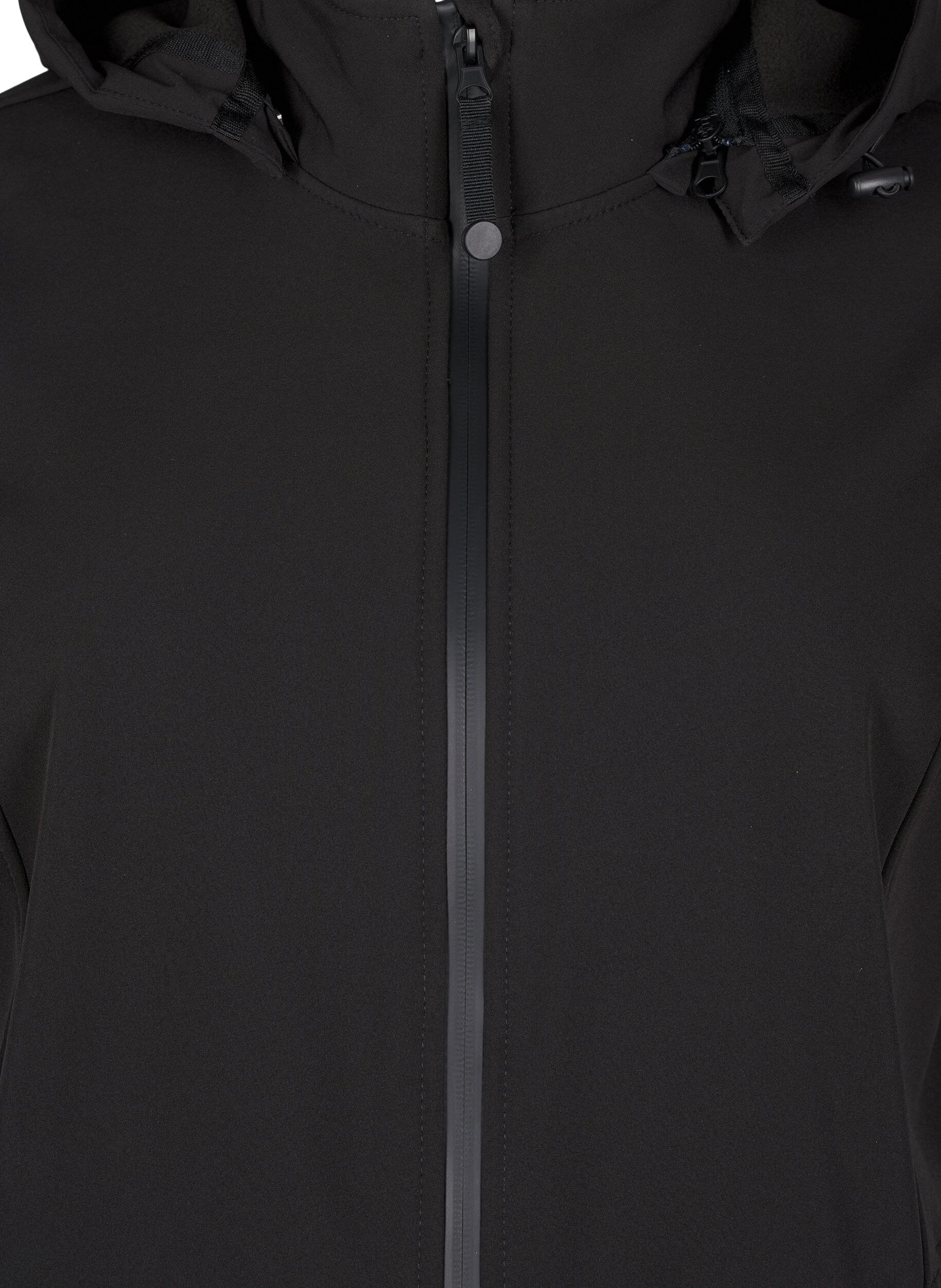 ZizziSoftshell jack met afneembare capuchon, Zwart, Packshot image number 2