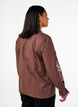 Blouse met borduursels en ruches details, Bruin, Model image number 2