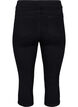 Denim capribroek met elastische tailleband, Zwart, Packshot image number 1