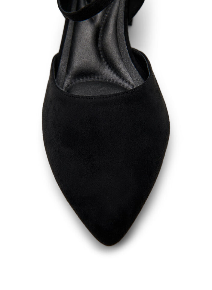 Wide fit - Pumps met dubbele banden, Black, Packshot
