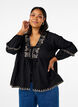 Blouse met open voorkant en geborduurde details, Zwart, Model image number 0