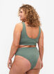 Bikinislip met cr&ecirc;pestructuur, Groen, Model image number 1