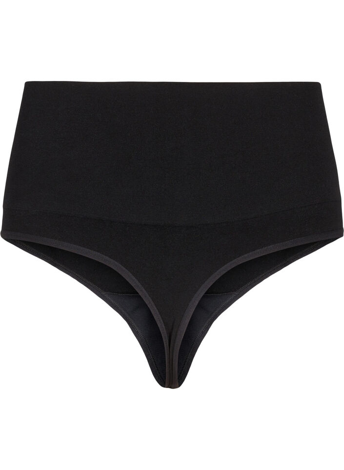 Naadloze tanga met een normale taille, Black, Packshot
