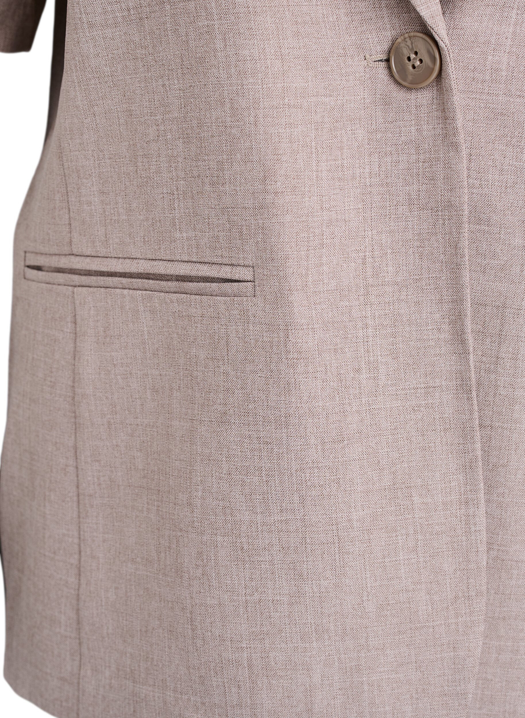 ZizziBlazer met korte mouwen en revers, Bruin, Packshot image number 2