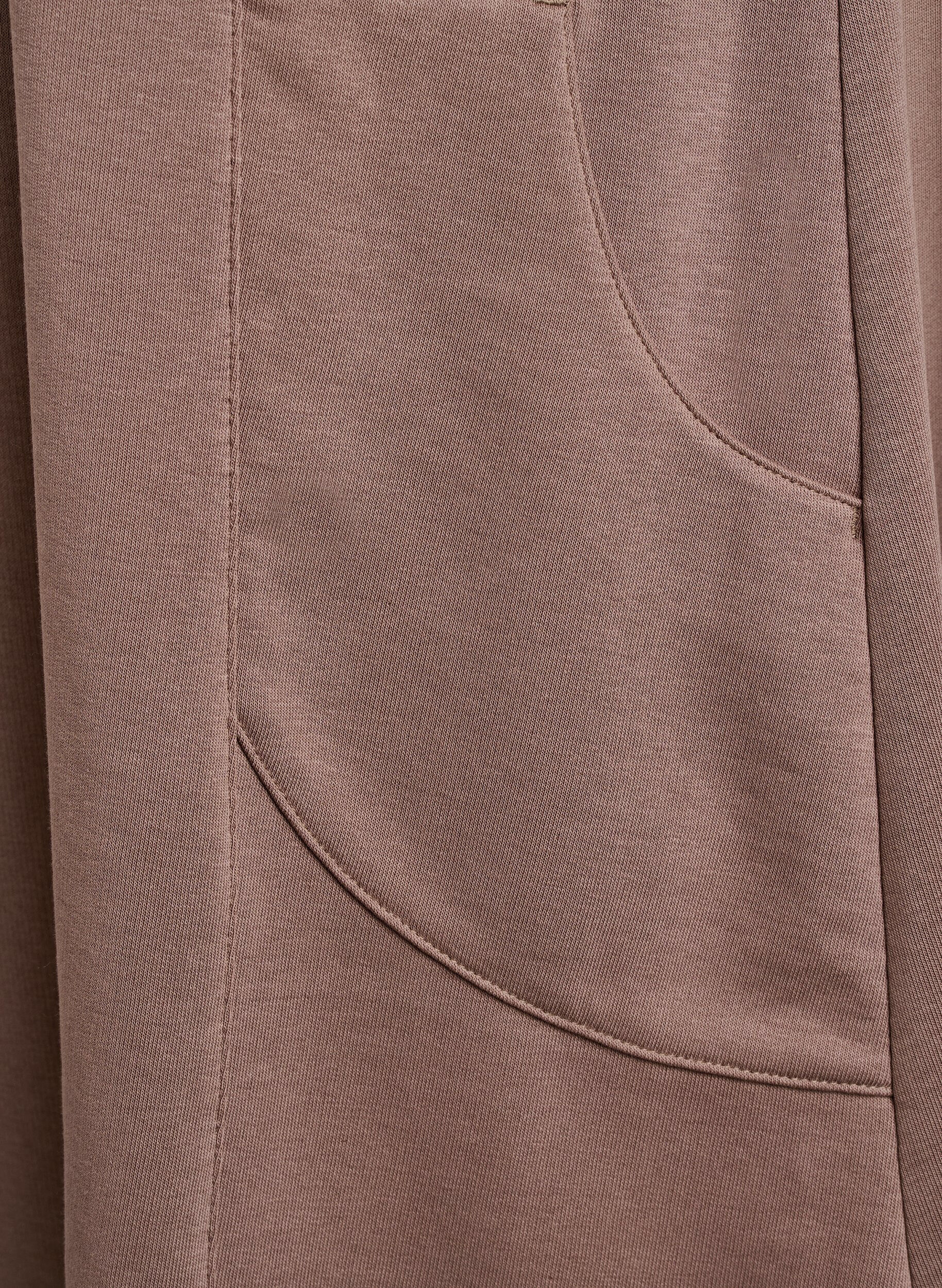 ZizziJersey jurk met korte mouwen en zakken, Bruin, Packshot image number 3