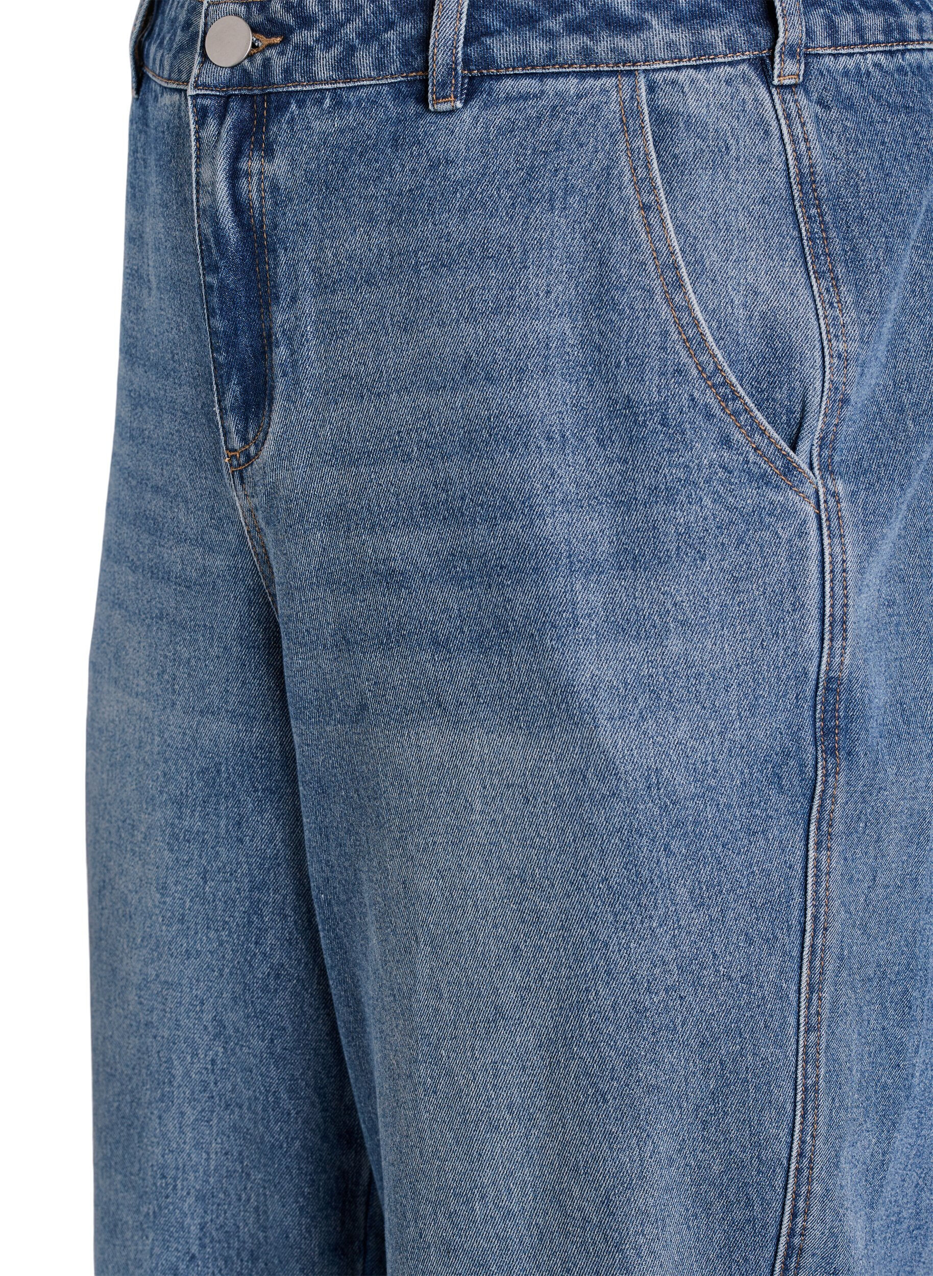 ZizziHigh waist barrel jeans, Blauw, Packshot image number 2