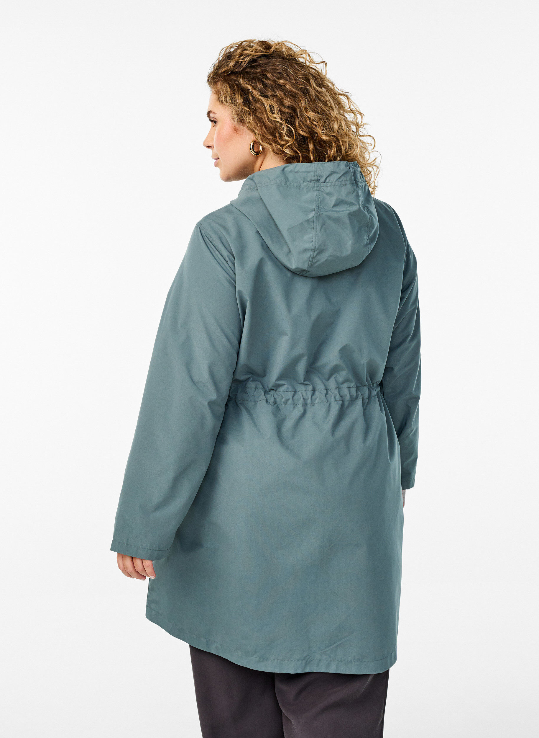 ZizziFLASH - Waterafstotende parka met capuchon, Groen, Model image number 2