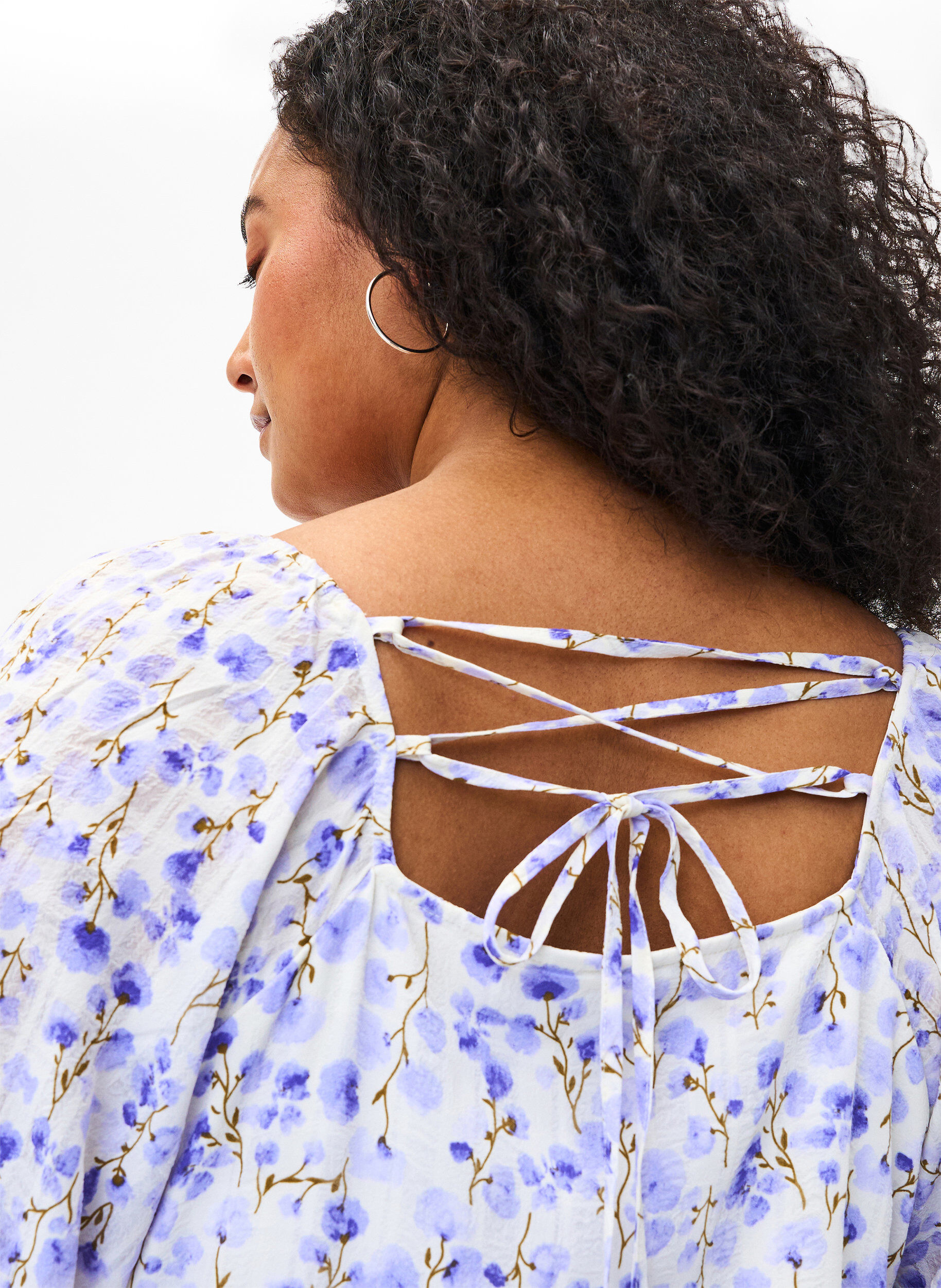 ZizziZomerjurk met bloemenprint en kanten details, Sand Verbena AOP, Model image number 3