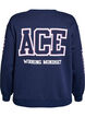Sweatshirt met statementprint op de mouwen en achterkant, Blauw, Packshot image number 1