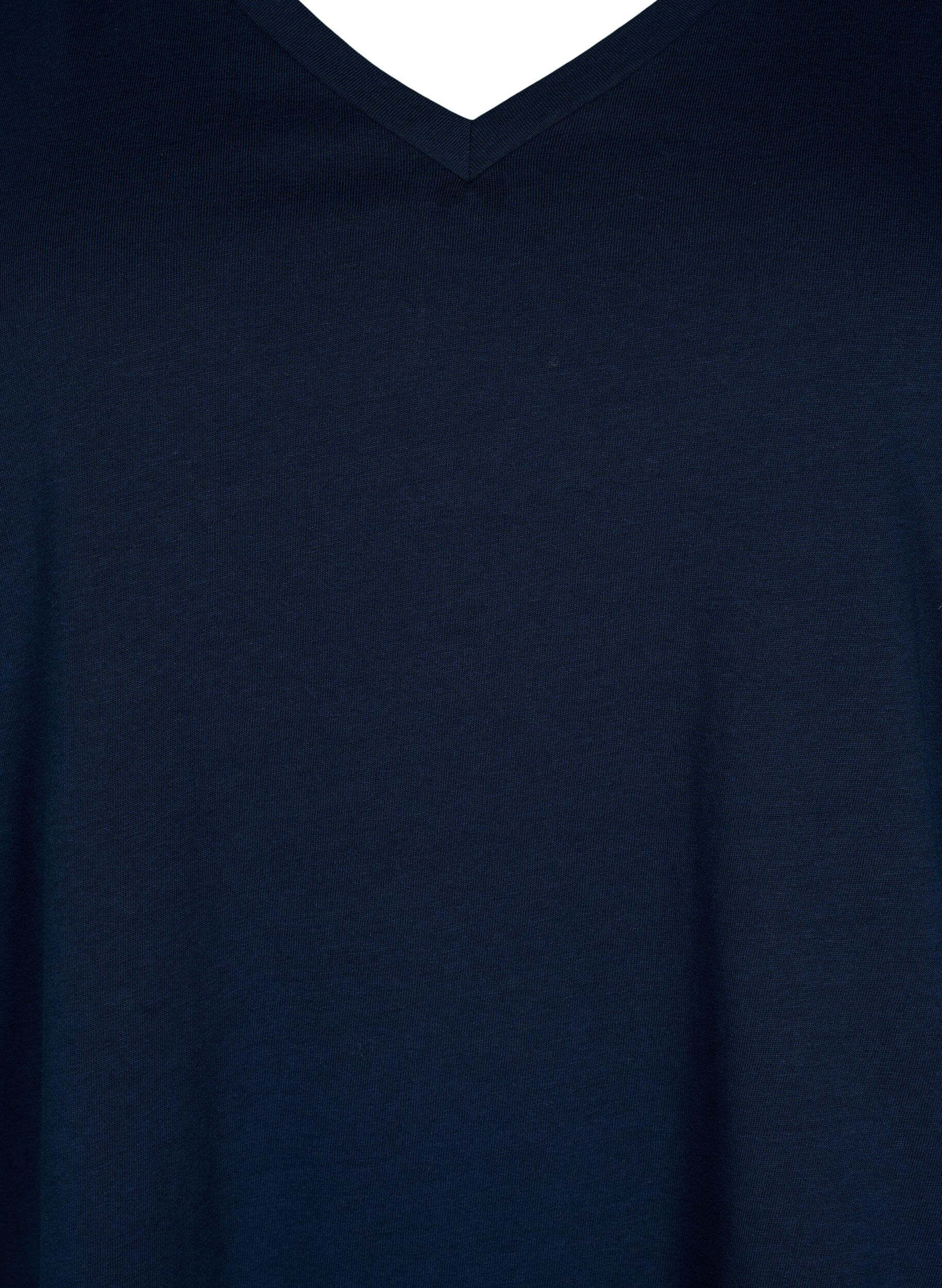 ZizziKatoenen t-shirt met korte kanten mouwen, Blauw, Packshot image number 2