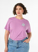 T-shirt van biologisch katoen met print op de rug, Roze, Model image number 0