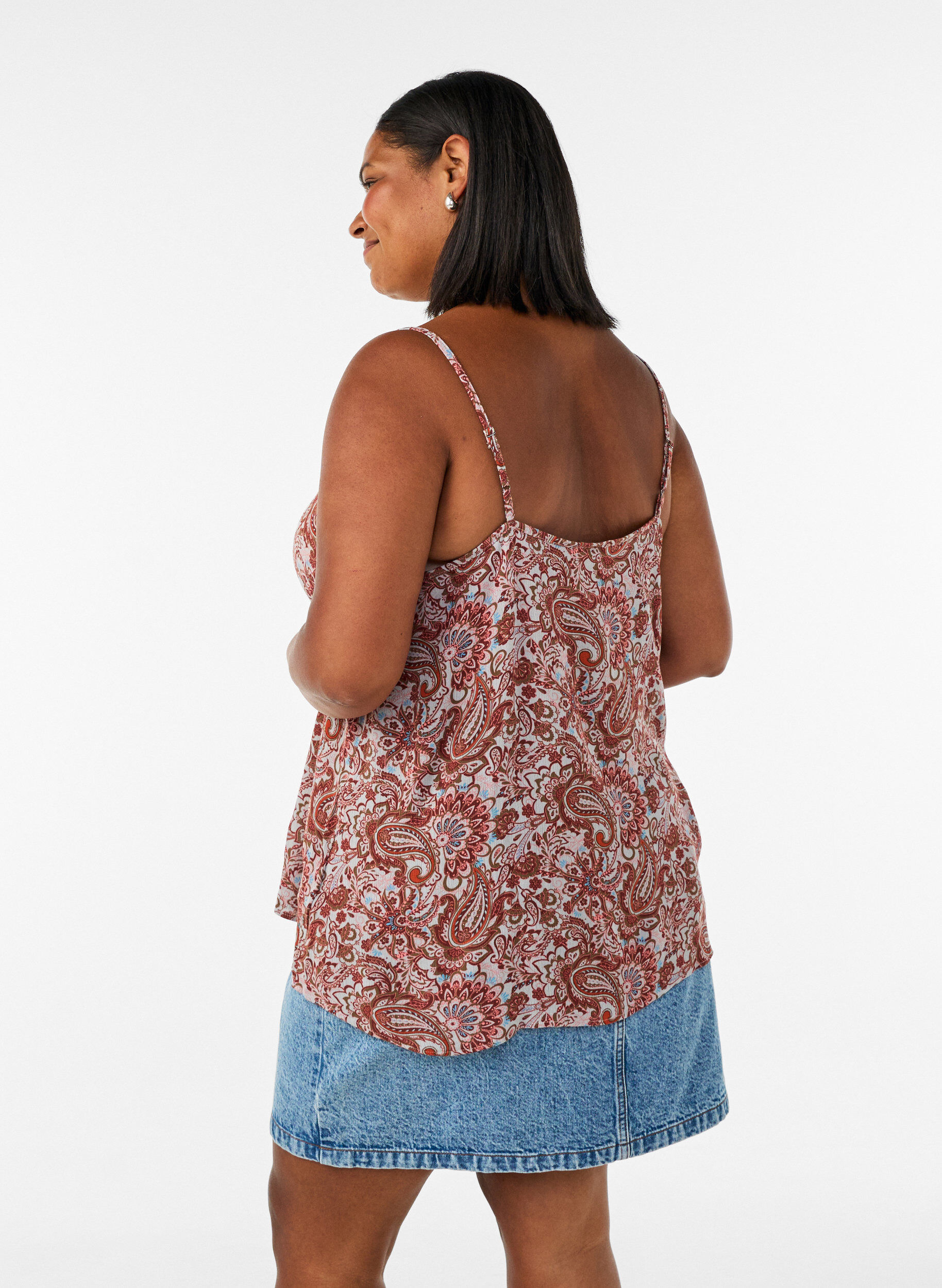 ZizziStrap top in viscose, Roze, Model image number 2