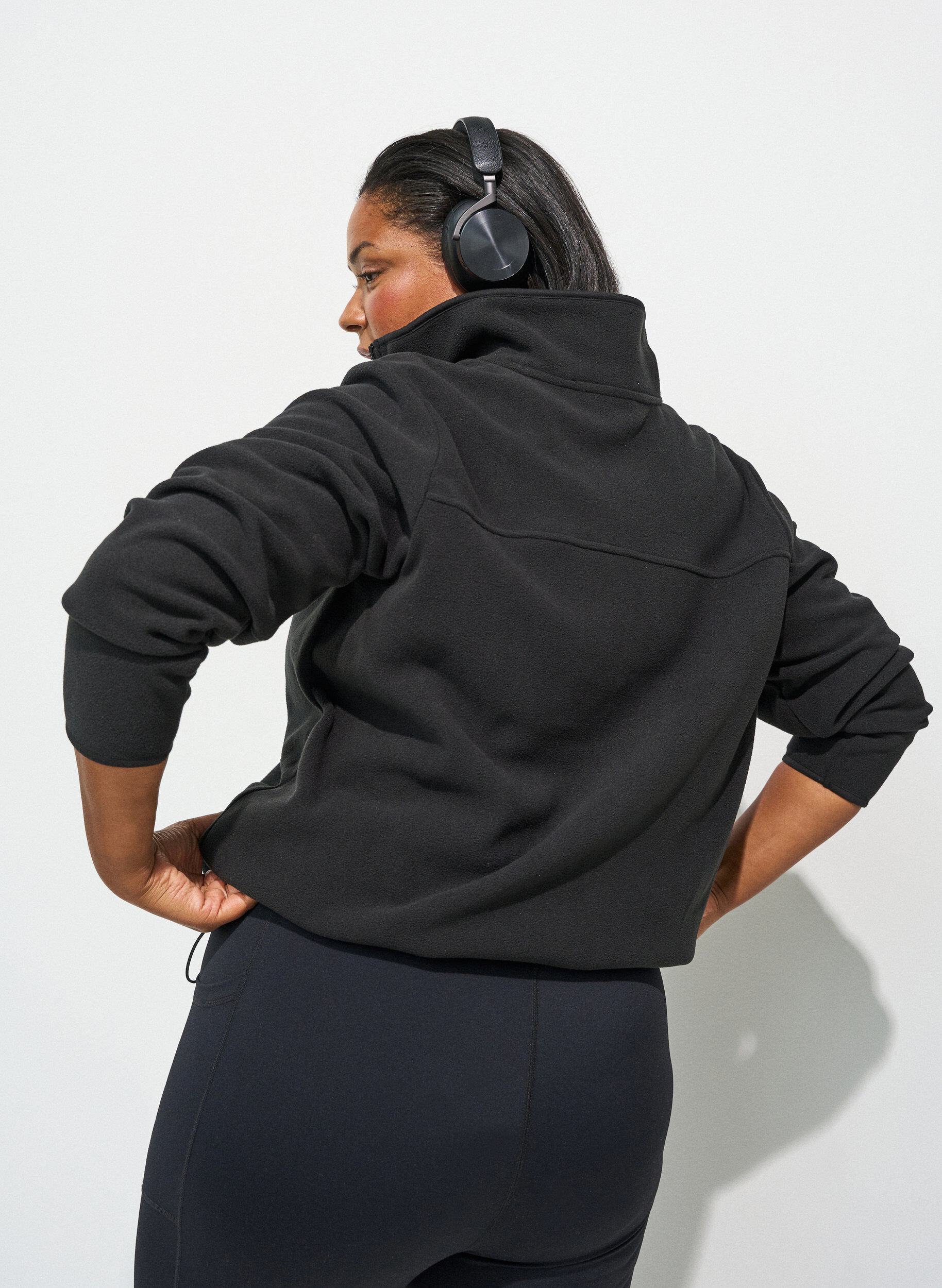 ZizziFleece jack met zakken, Zwart, Model image number 2