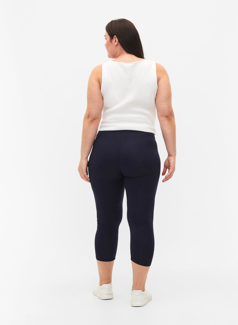 Basic 3/4 legging in viscose, Blauw, Model image number 2