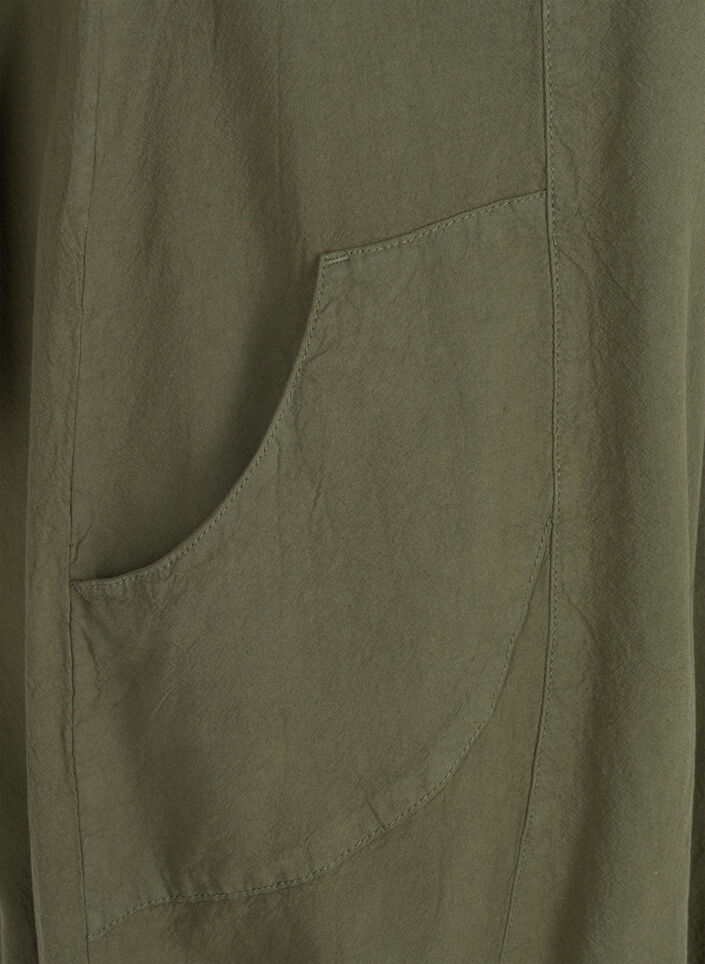 Katoenen jurk met korte mouwen, Groen, Packshot image number 2