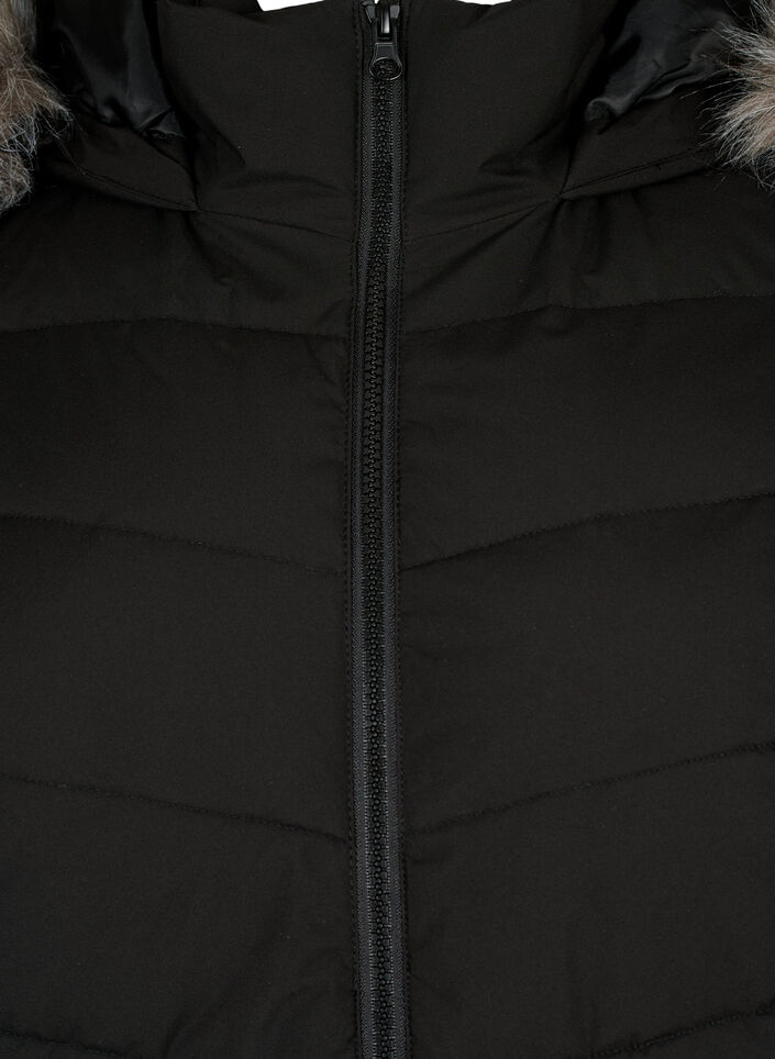 Kort pufferjack met capuchon, Zwart, Packshot image number 2