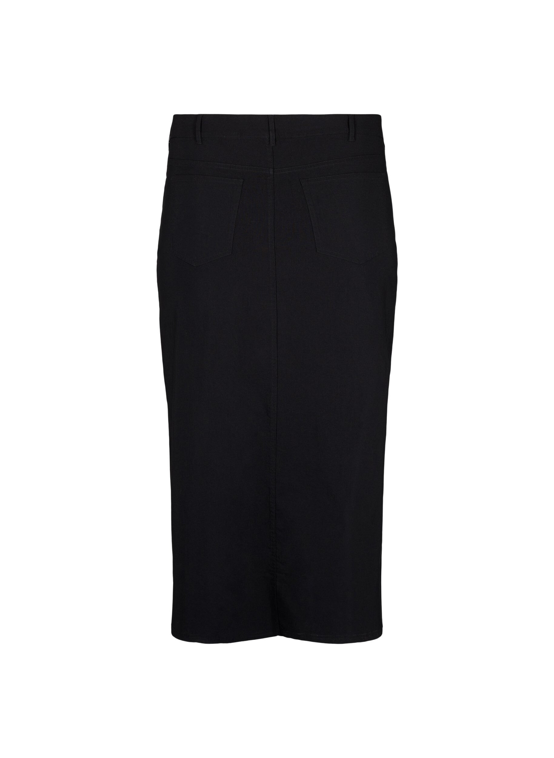 ZizziLange rok met split aan de voorkant, Zwart, Packshot image number 1