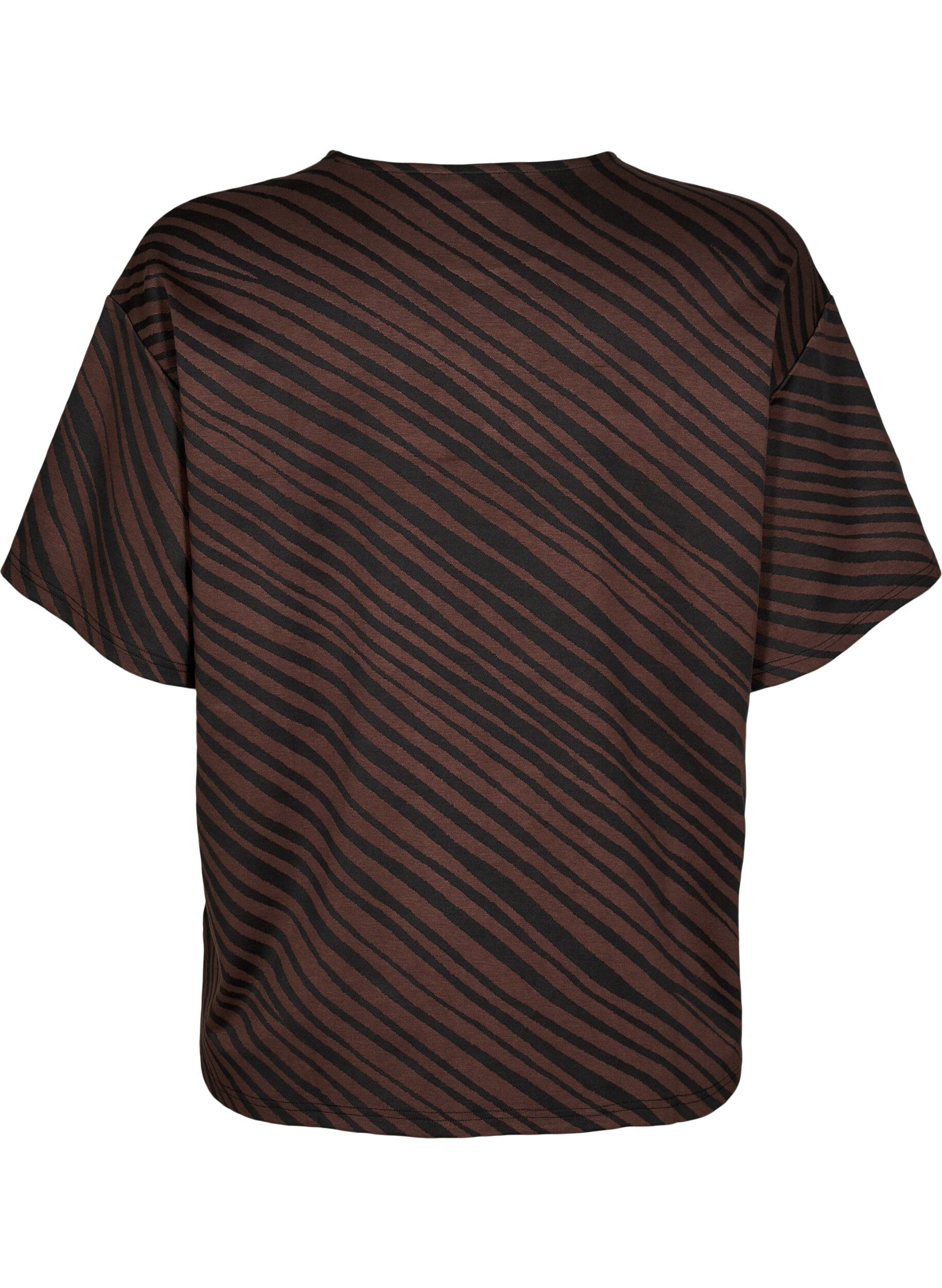 ZizziOversized blouse met patroon, Bruin, Packshot image number 1