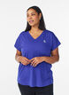 Losvallend trainings-T-shirt met V-hals, Paars, Model image number 0