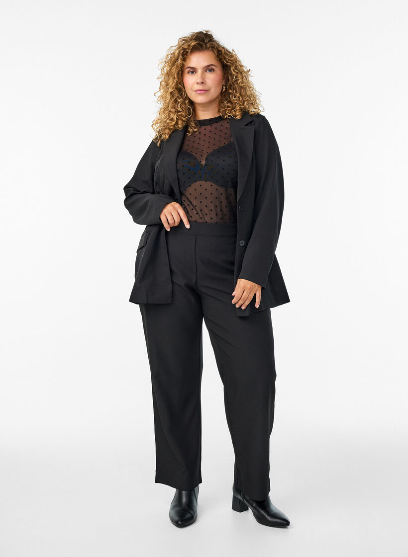 Losse broek met zakken, Zwart, Model image number 0