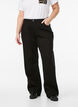 Jeans met wijde pijpen en hoge taille, Zwart, Model image number 2