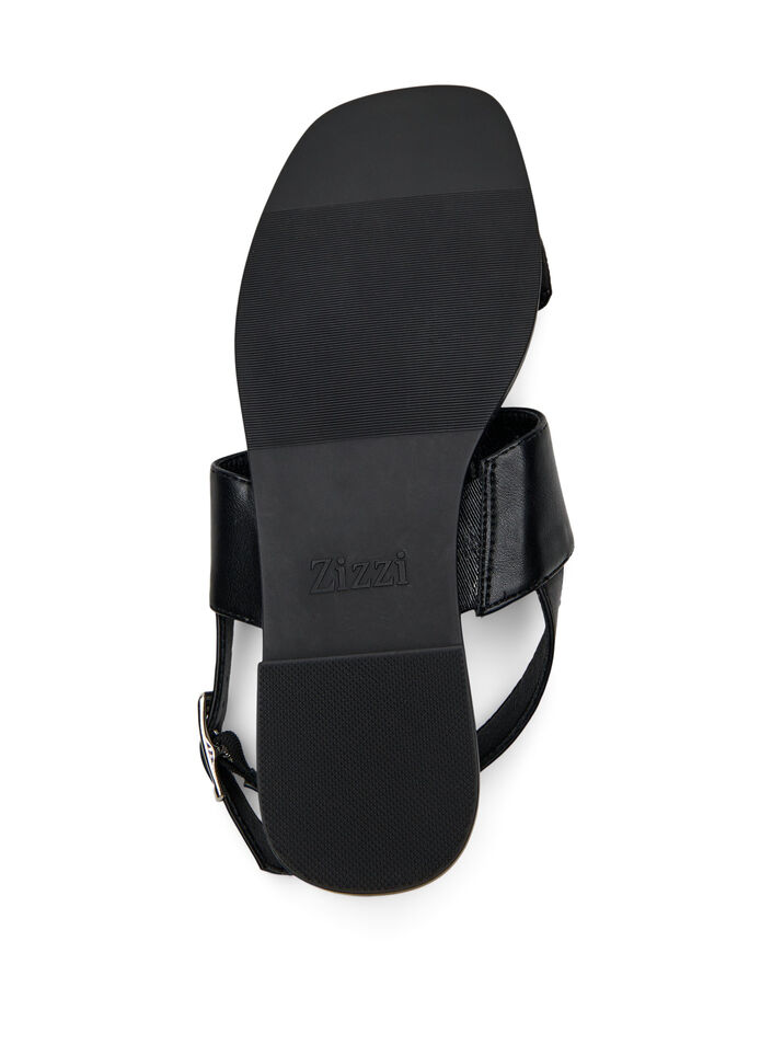 Wide fit - Sandalen met brede banden, Black, Packshot