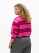 Gestreept poloshirt met geborduurde tekst, Roze, Model image number 2
