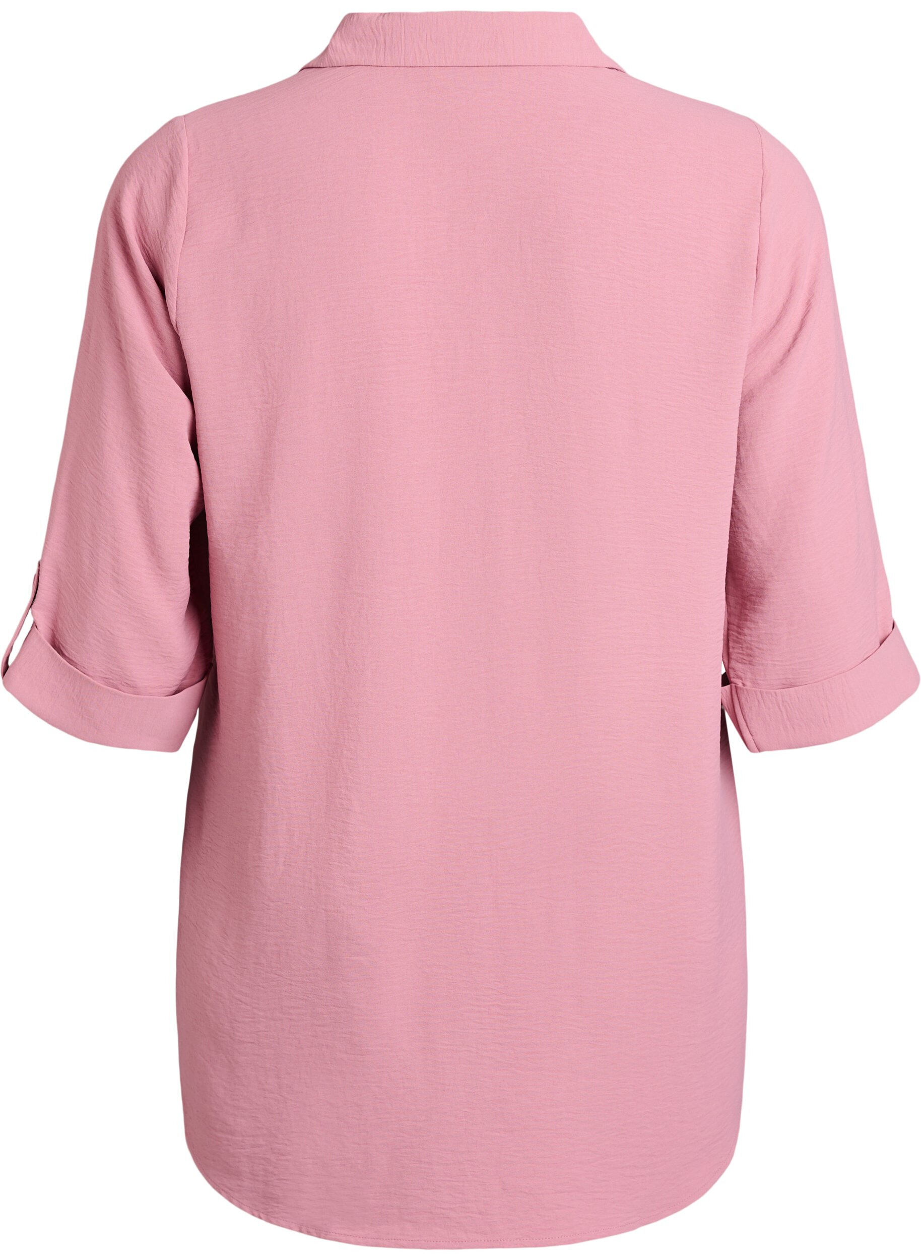 Zizzi Chemise avec poches poitrine et manches 3/4, Rose, Packshot image number 1