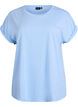 T-shirt met korte mouwen in een katoenmix, Blauw, Packshot image number 0