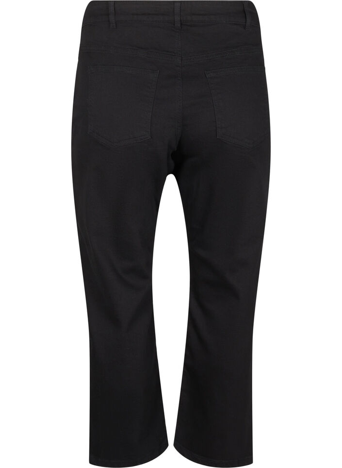 Gecropte Vera jeans met een straight-fit, Zwart, Packshot image number 1